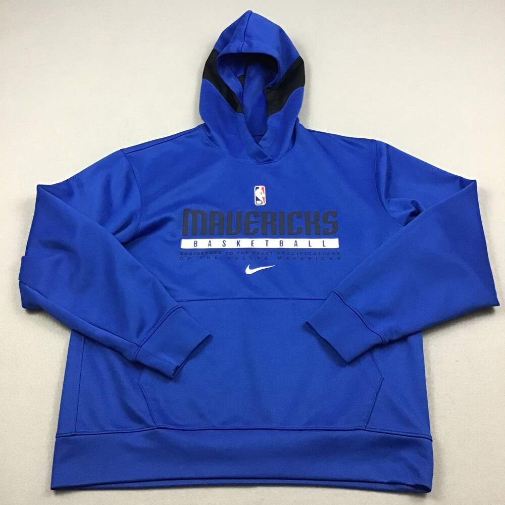 Dallas Mavericks Hoodie Men Medium Blue Nike Dri-FIT NBA Pullover Sweatshirt M